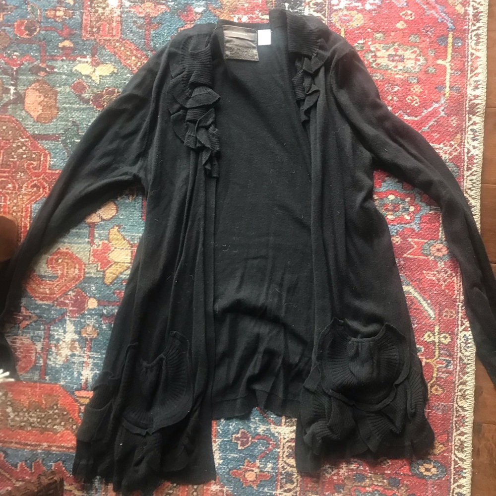 Black sweater with fun detail from Anthropologie
